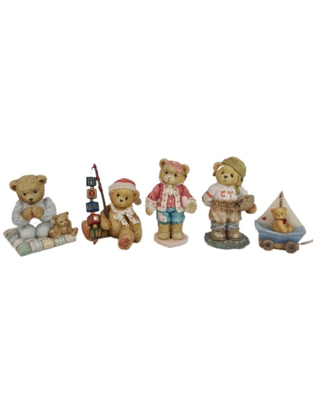 Set Of 5 Cherished Teddies Patrick Darrel Butch Holden 911410 Porcelain Figure